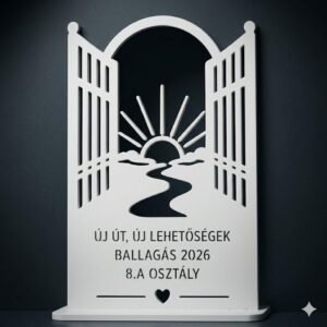Új út, új lehetőségek lézervágott ballagási emléktábla